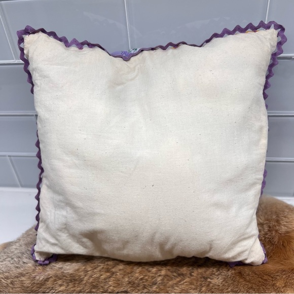 Patchwork Cushion Granny Squares Accent Throw Pillows Handcrafted Floral Print - Picture 3 of 9